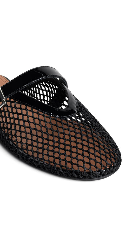 Alaïa Flat Mules In Fishnet