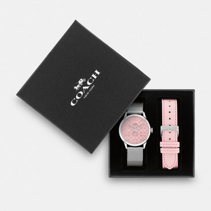 Coach Boxed Ruby Watch Gift Set, 32 Mm Stainless Steel
