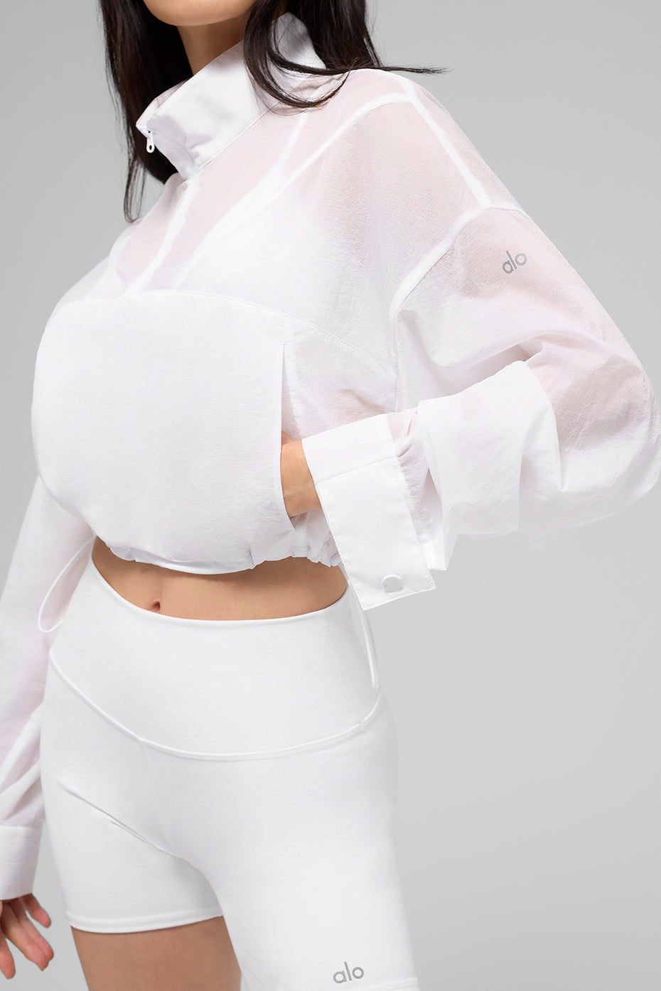 Alo Yoga Women'S Cropped 1/4 Zip Aerial Pullover