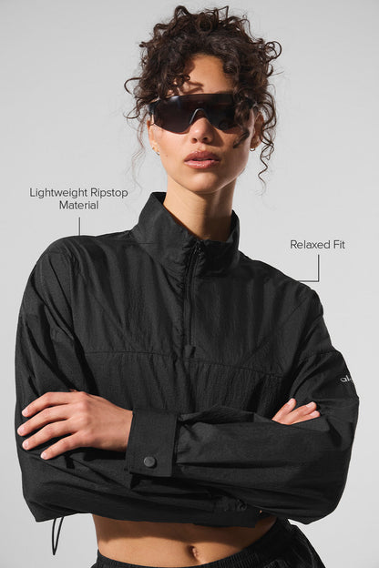 Alo Yoga Women'S Cropped 1/4 Zip Aerial Pullover