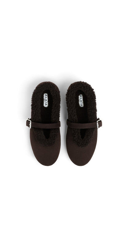 Alaïa Ballet Flats In Merino Shearling