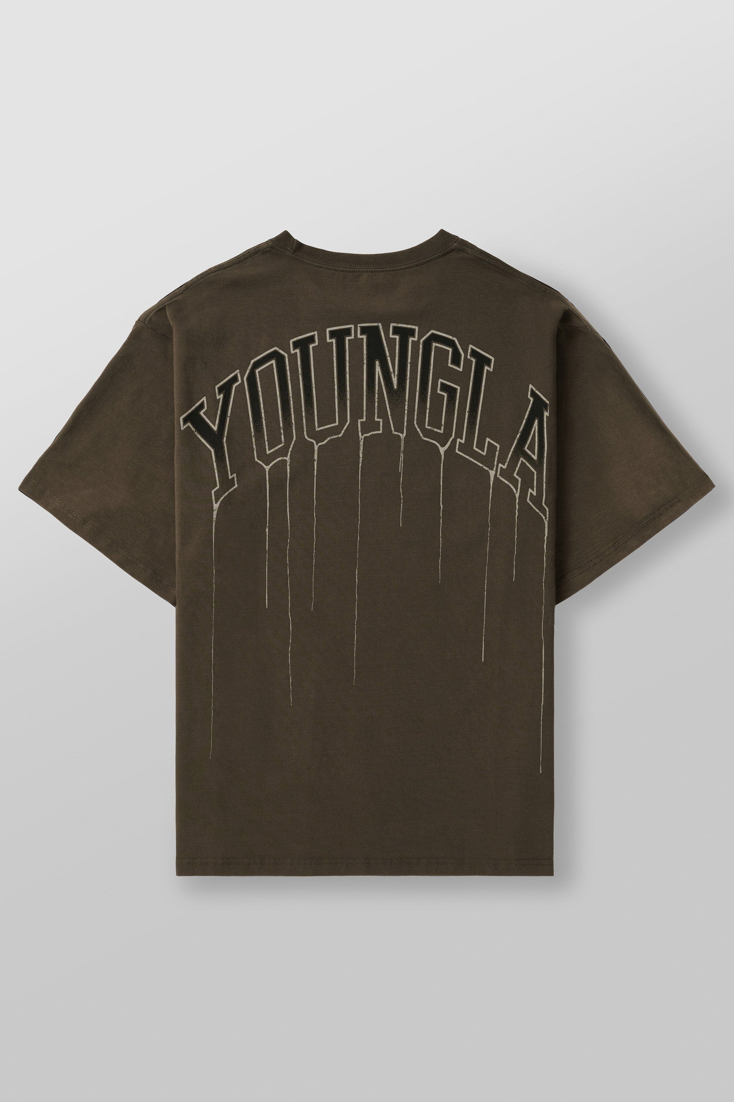 YoungLA W428 - Drip Oversized Tee Brown Wash