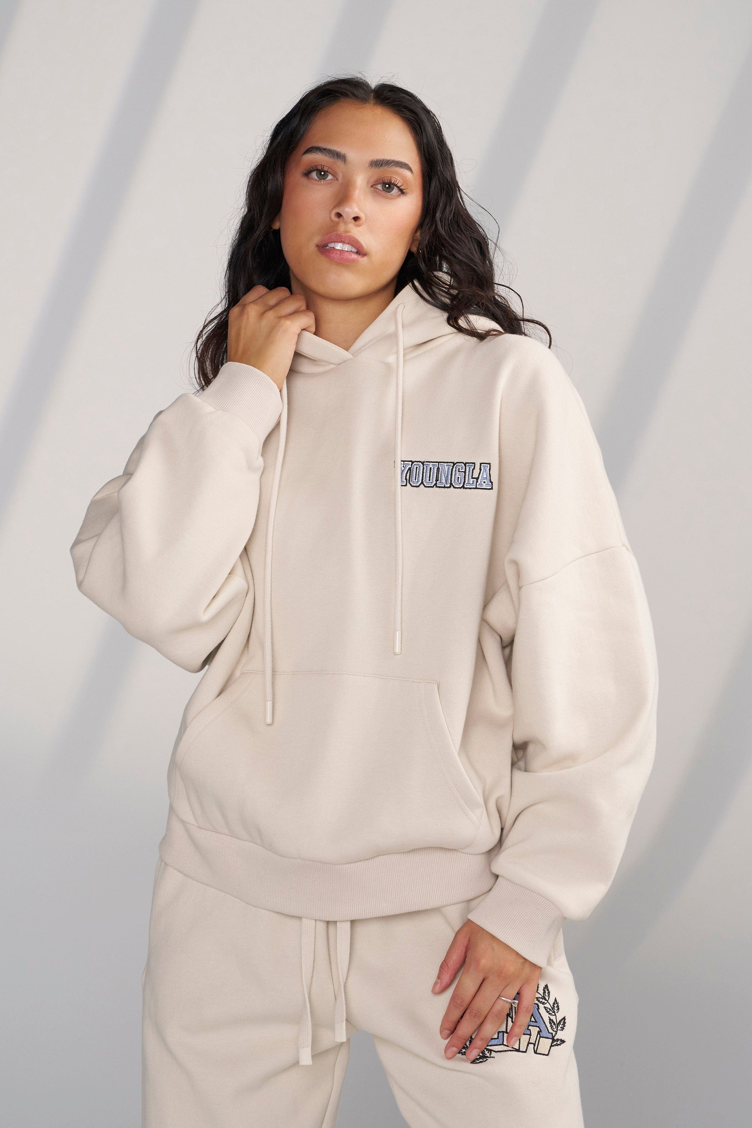 YoungLA W524 - Teddy Hoodie Barely Beige