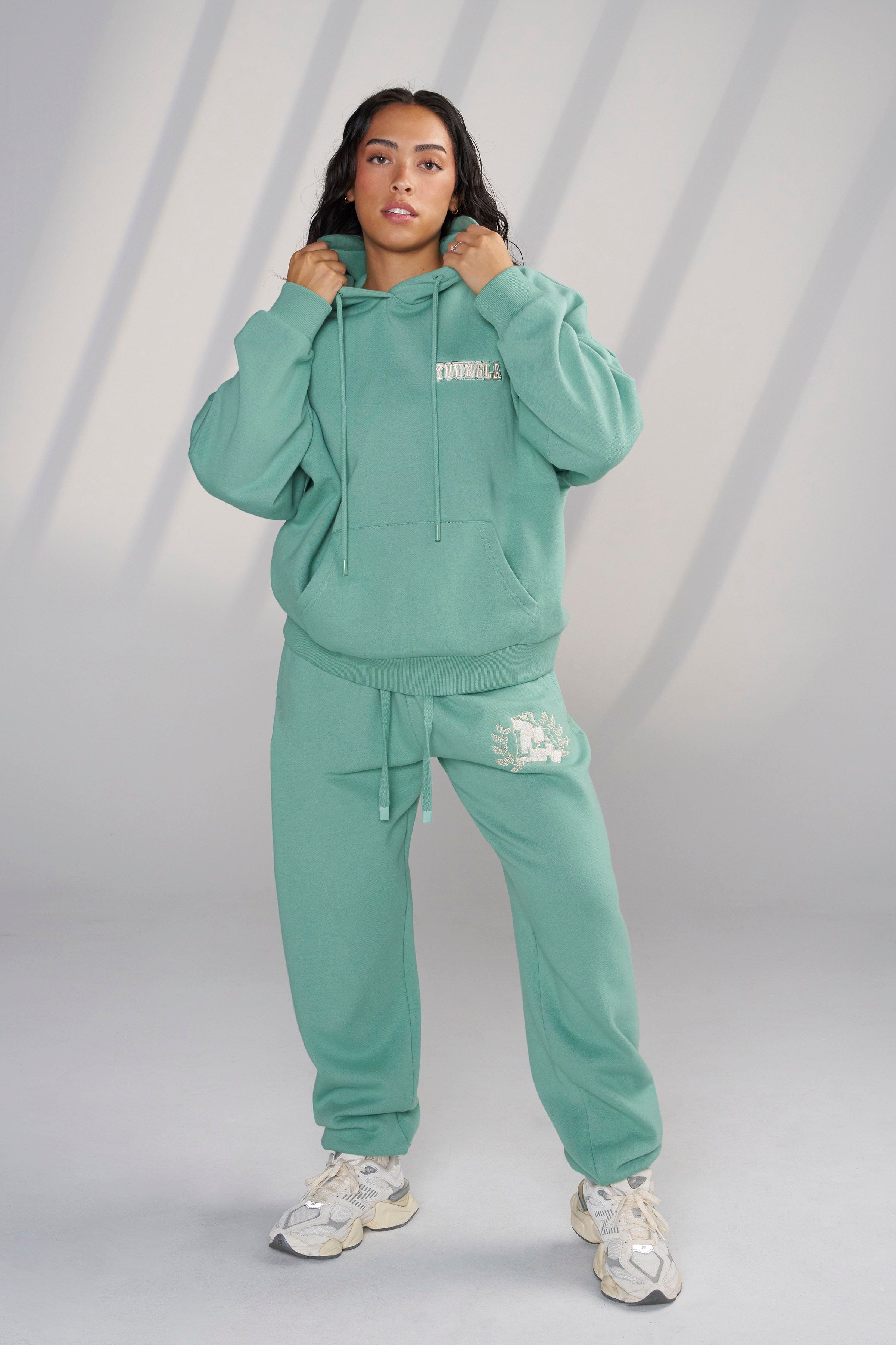 YoungLA W524 - Teddy Hoodie Moss Green