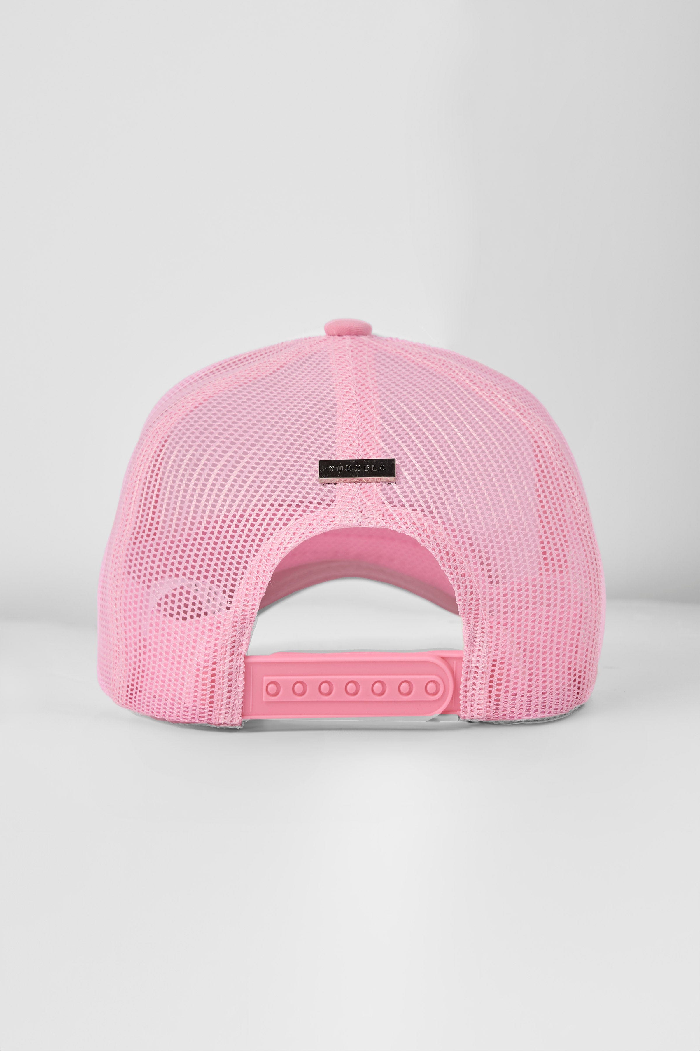 YoungLA W636 Flashback Trucker Hat Light Pink
