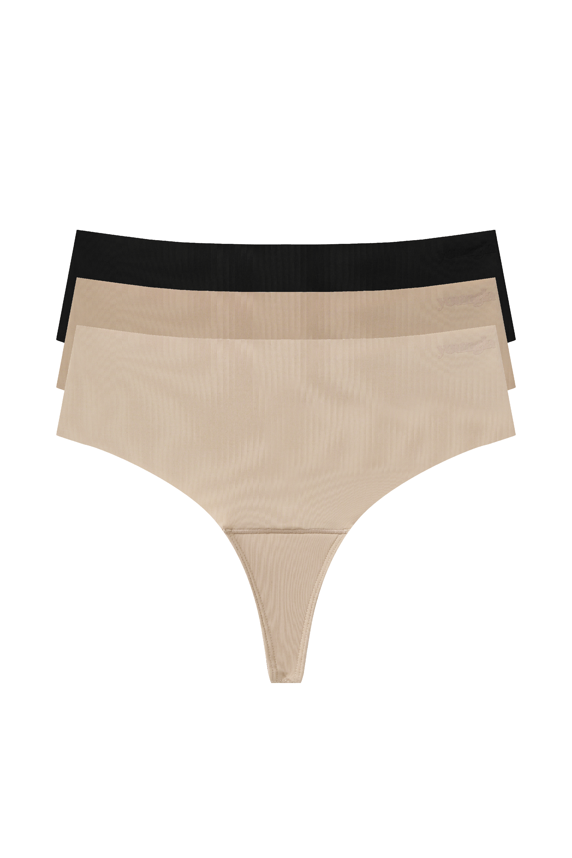 YoungLA W637 padded thong 3-pack Neutral Pack