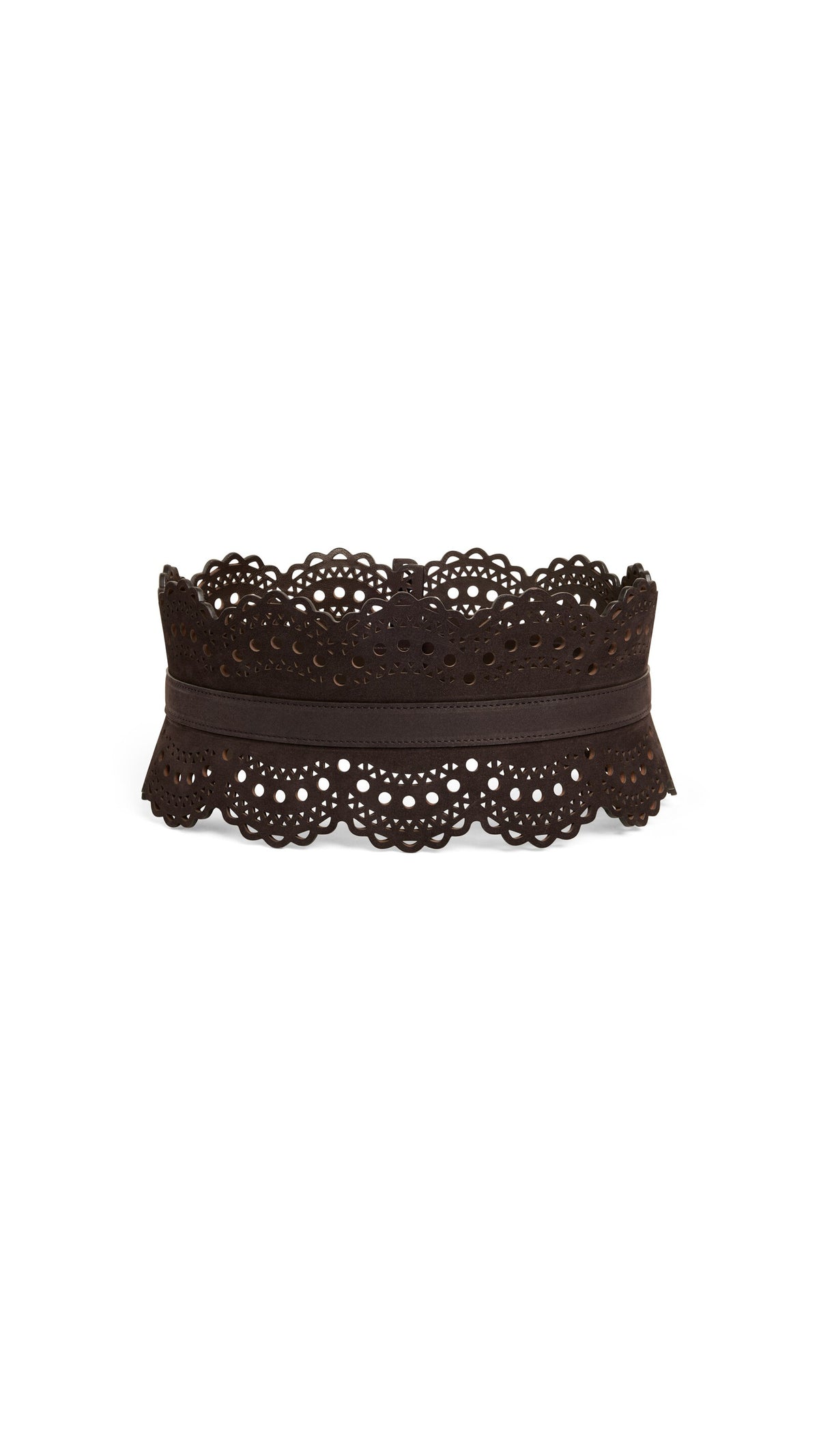 Alaïa Bustier Belt In Perforated Vienne Nubuck