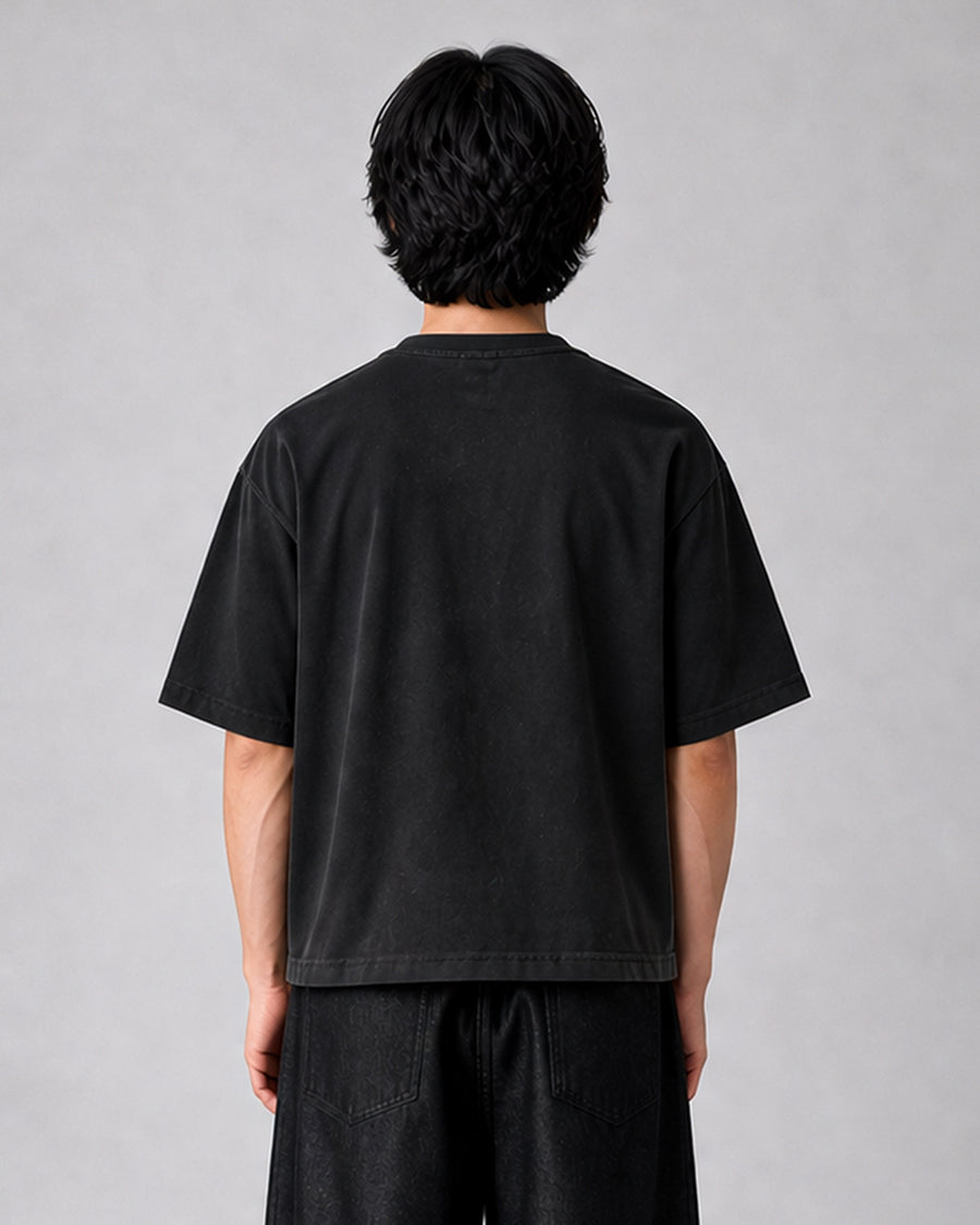 WASHED BLACK SIGNATURE TEE