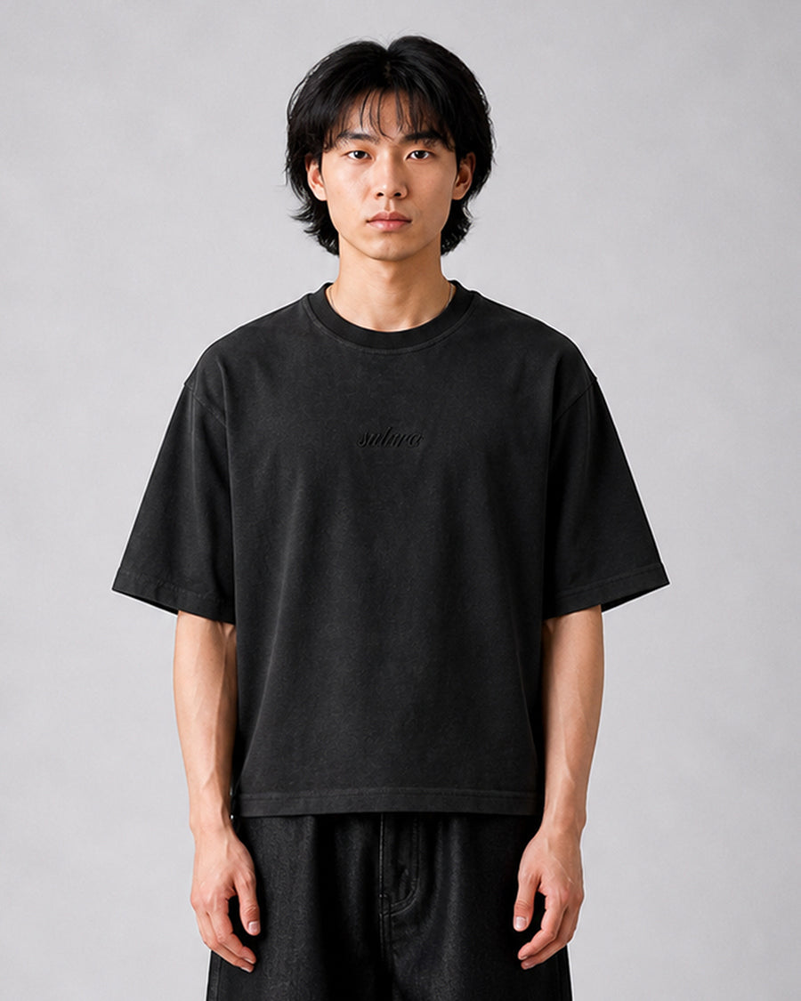 WASHED BLACK SIGNATURE TEE