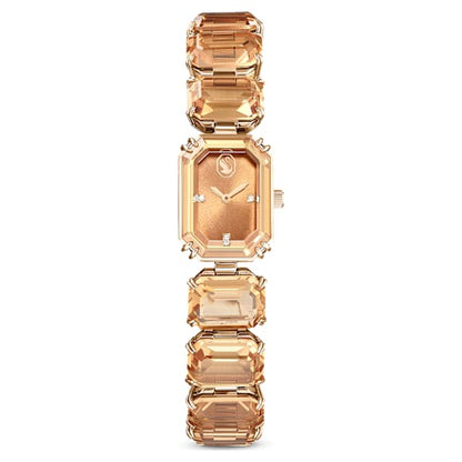 Swarovski Watch Octagon Cut Bracelet Brown Champagne Gold-Tone Finish SW5729841