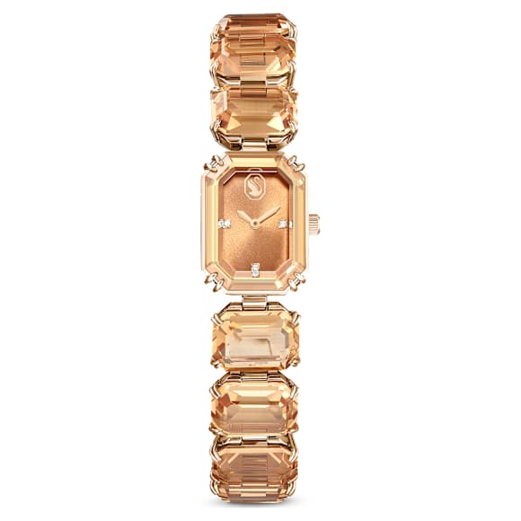 Swarovski Watch Octagon Cut Bracelet Brown Champagne Gold-Tone Finish SW5729841