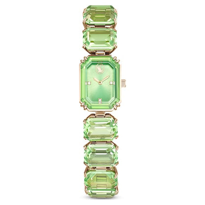 Swarovski Watch Octagon Cut Bracelet Green Champagne Gold-Tone Finish SW5729842