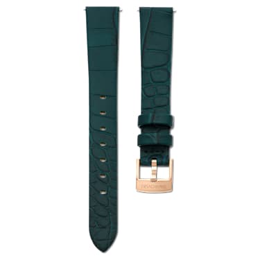 Swarovski Watch Strap 14 Mm (0.55") Width Leather Green Rose Gold-Tone Finish SW5674154