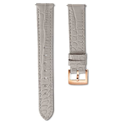 Swarovski Watch Strap 15 Mm (0.59") Width Leather with Stitching Gray Rose Gold-Tone Finish SW5674167