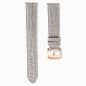 Swarovski Watch Strap 15 Mm (0.59") Width Leather with Stitching Gray Rose Gold-Tone Finish SW5674167