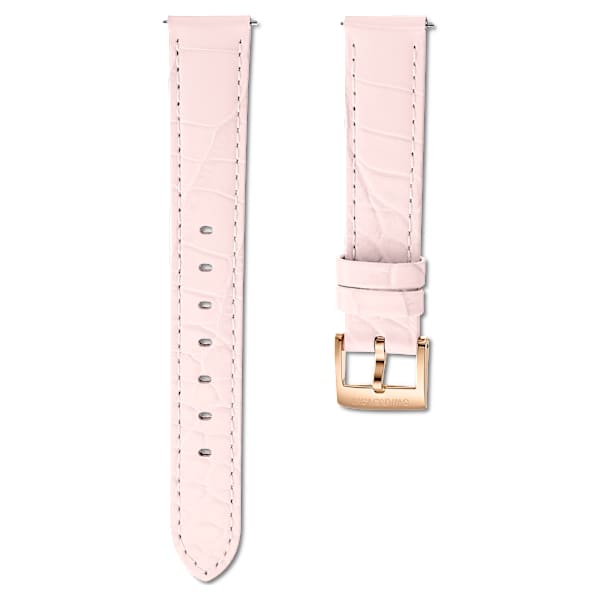 Swarovski Watch Strap 15 Mm (0.59") Width Leather with Stitching Pink Rose Gold-Tone Finish SW5674159