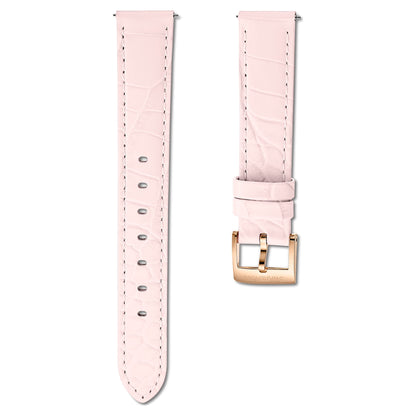 Swarovski Watch Strap 15 Mm (0.59") Width Leather with Stitching Pink Rose Gold-Tone Finish SW5674159