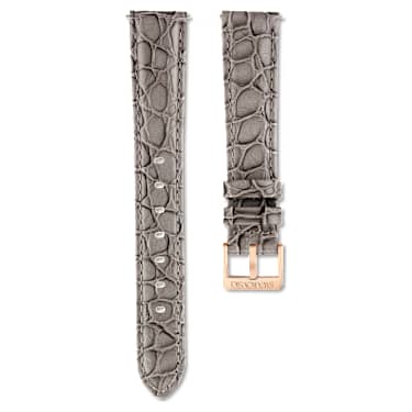 Swarovski Watch Strap 16 Mm (0.63") Width Leather with Stitching Gray SW5687028