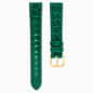 Swarovski Watch Strap 16 Mm (0.63") Width Leather with Stitching Green Gold-Tone Finish SW5680906