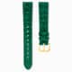 Swarovski Watch Strap 16 Mm (0.63") Width Leather with Stitching Green Gold-Tone Finish SW5680906