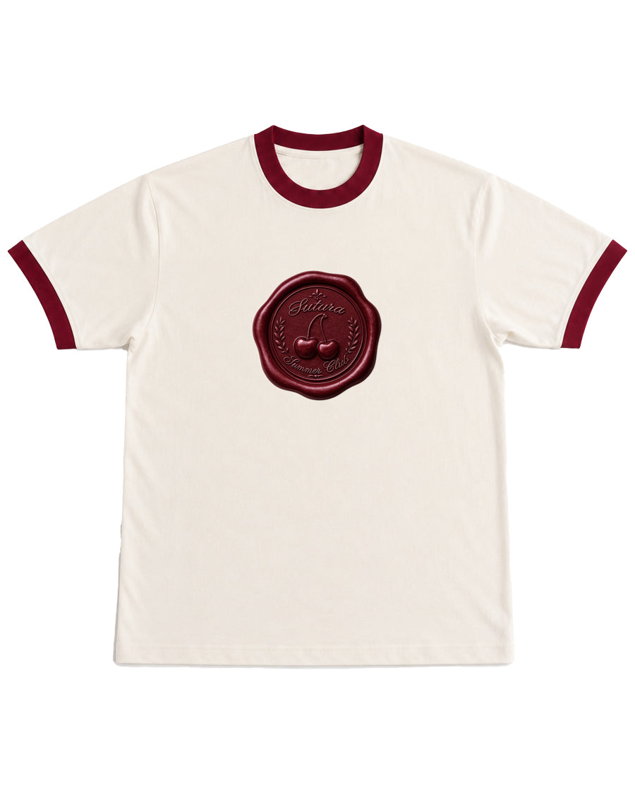 Cerise Seal Ringer Tee