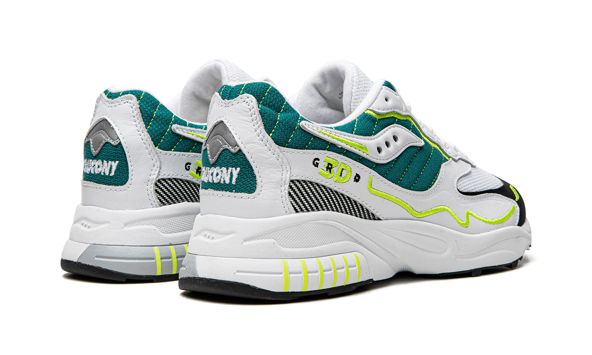 Saucony 3D Grid Hurricane White Green Lime