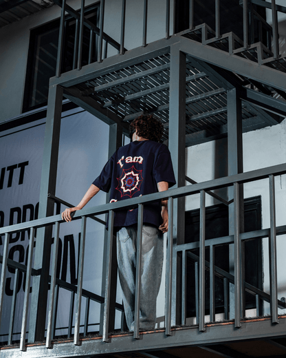 WEBBED UP NAVY BLUE TEE