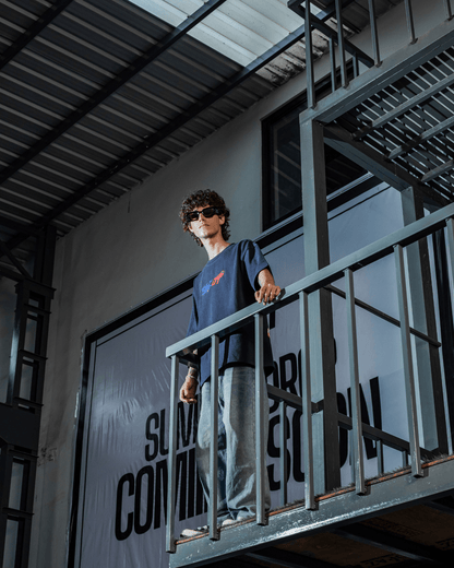 WEBBED UP NAVY BLUE TEE