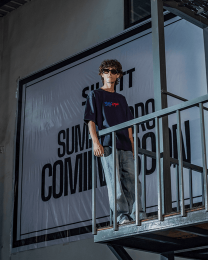 WEBBED UP NAVY BLUE TEE