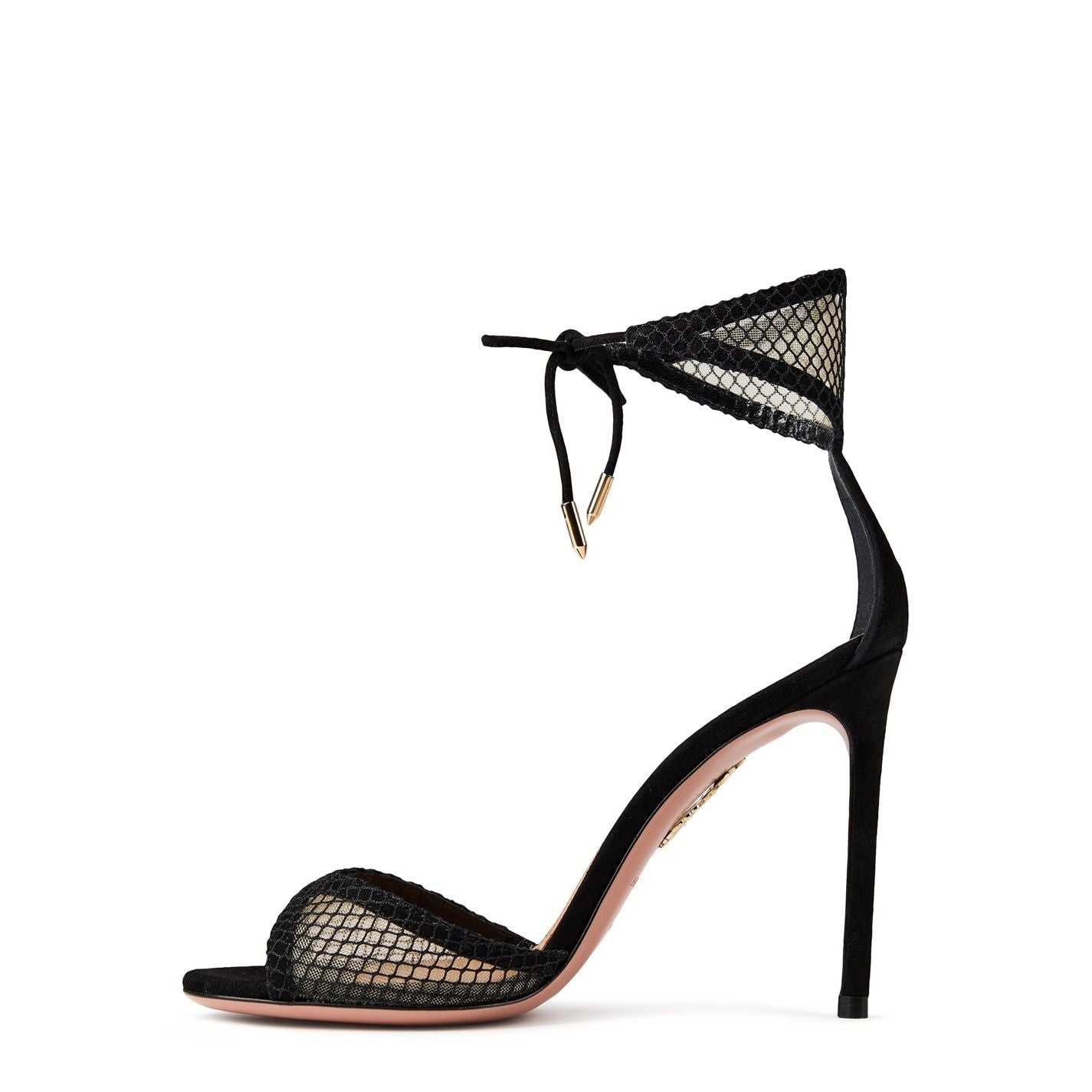  Wicked 105mm Suede Mesh Heels Black