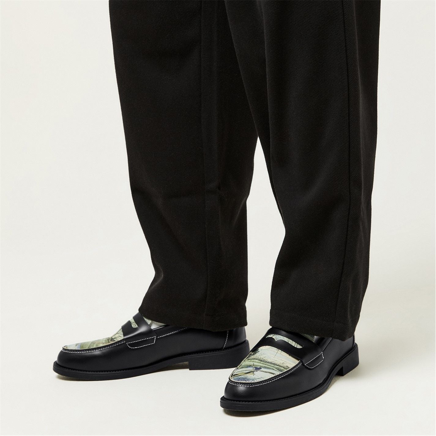  Wilde Hiroshige Bridge Penny Loafers Blk