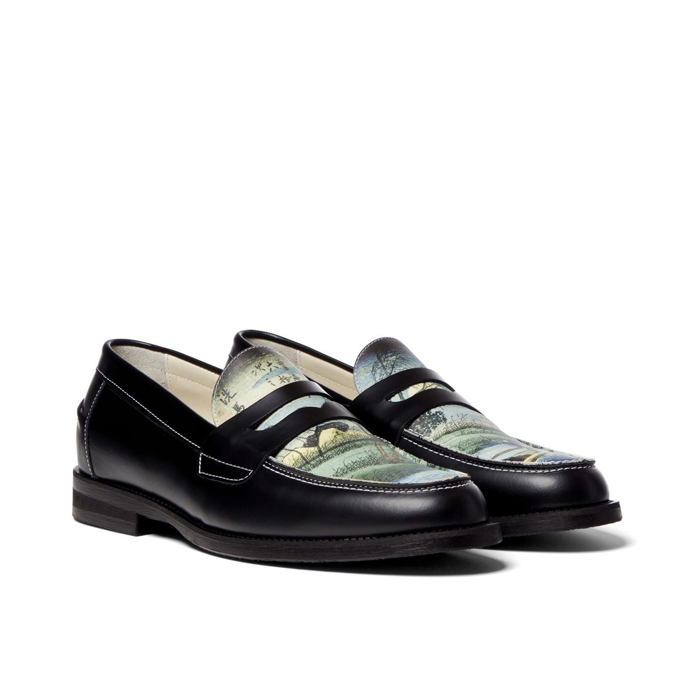  Wilde Hiroshige Bridge Penny Loafers Blk