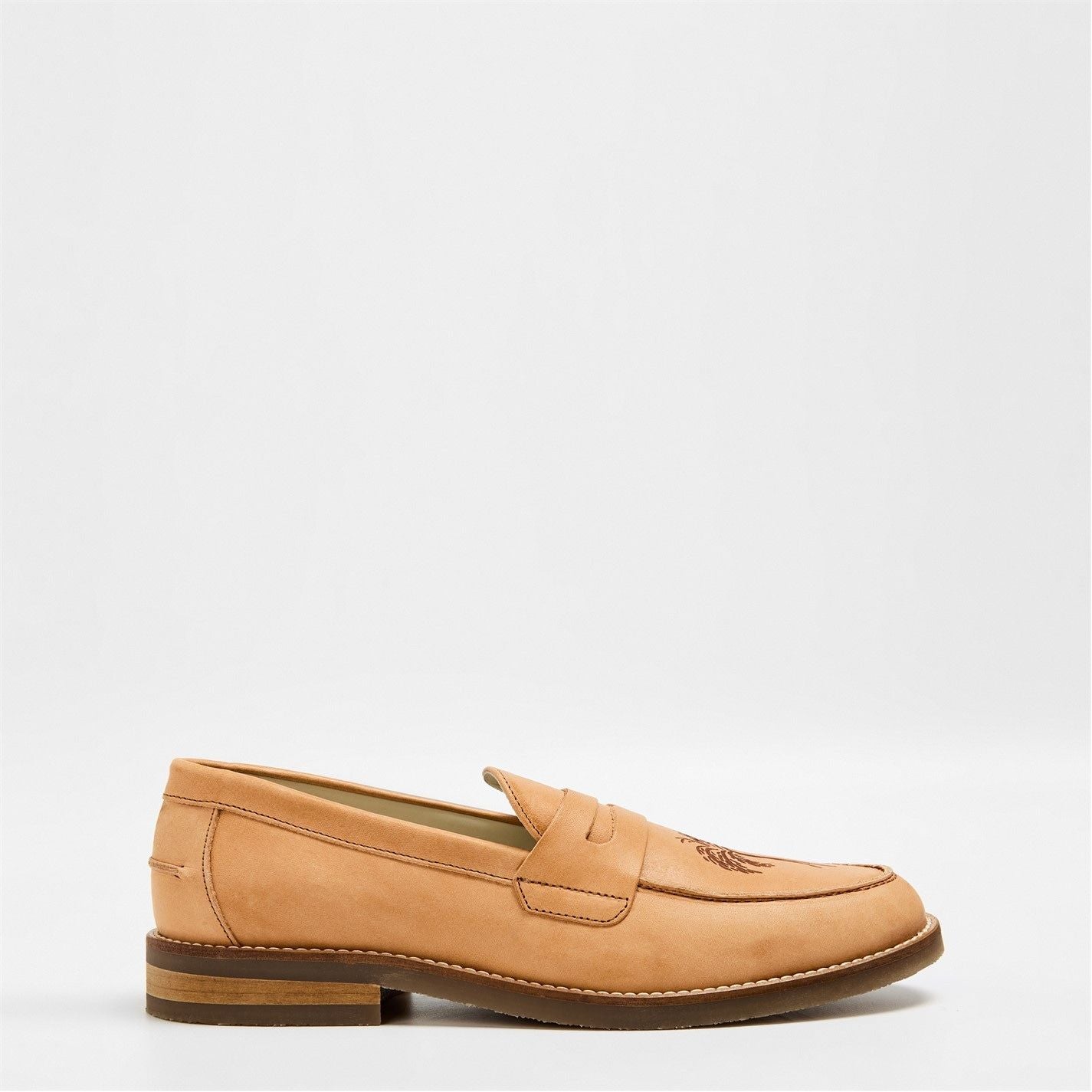  Wilde Palm Tree Penny Loafers Brown