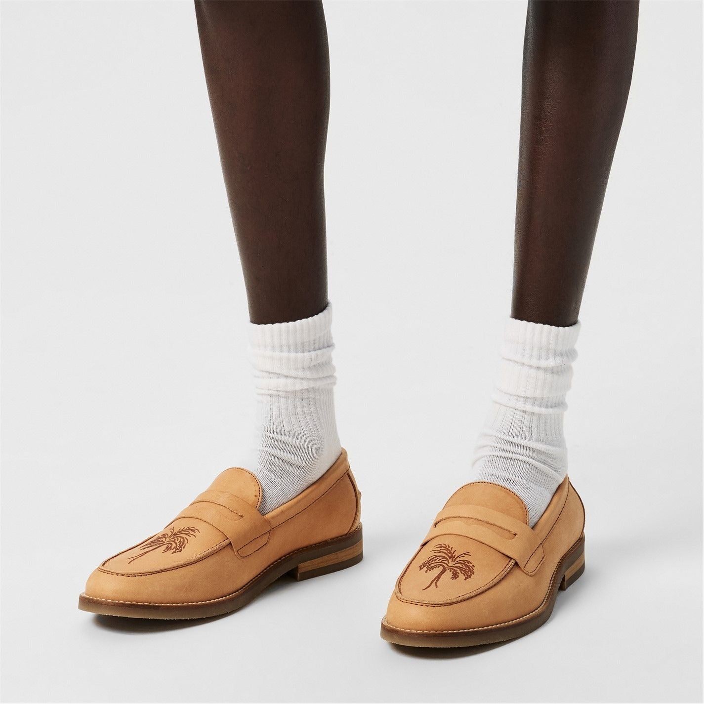  Wilde Palm Tree Penny Loafers Brown