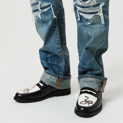  Wilde Snake Penny Loafer Black