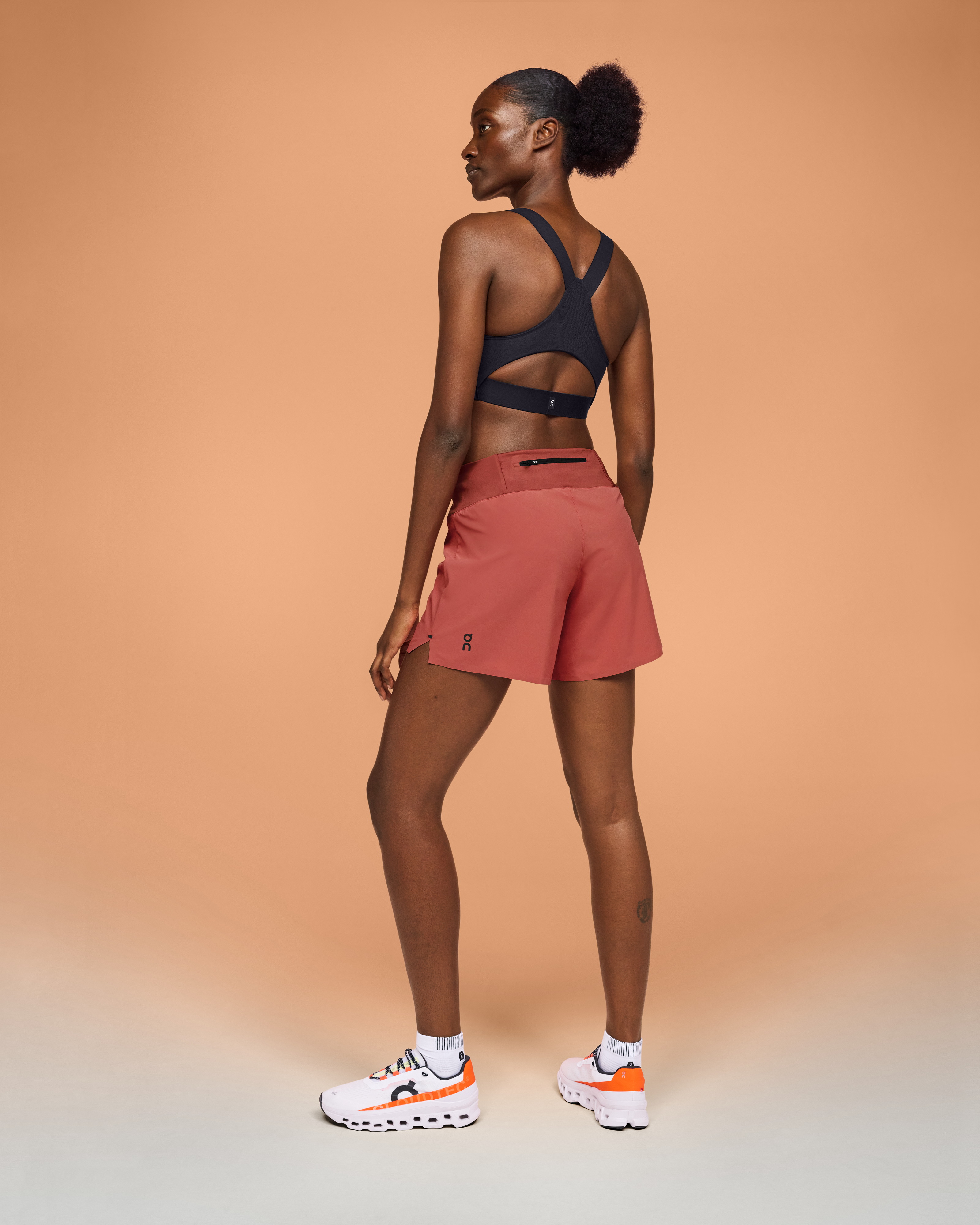 on 5" running shorts Auburn | Ruby (Women's)