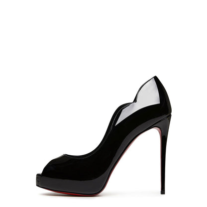  Women's Hot Chick Alta Leather Pumps 120mm Black B439
