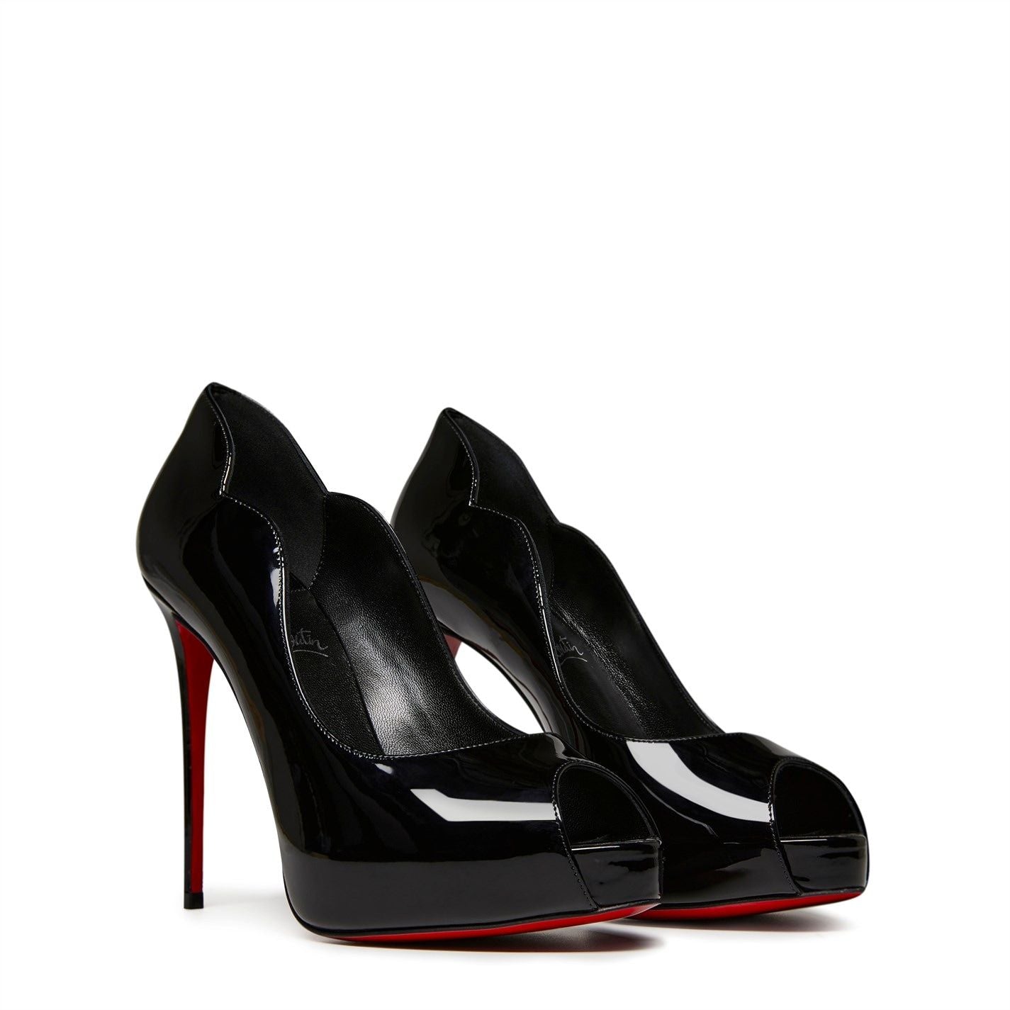  Women's Hot Chick Alta Leather Pumps 120mm Black B439