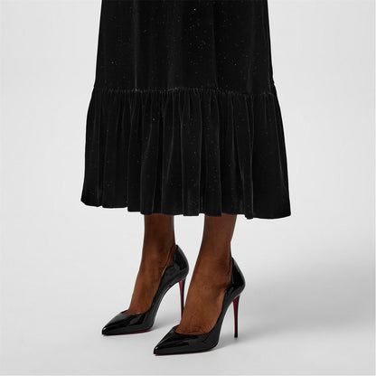  Women's Hot Chick Leather Pumps 100mm Black
