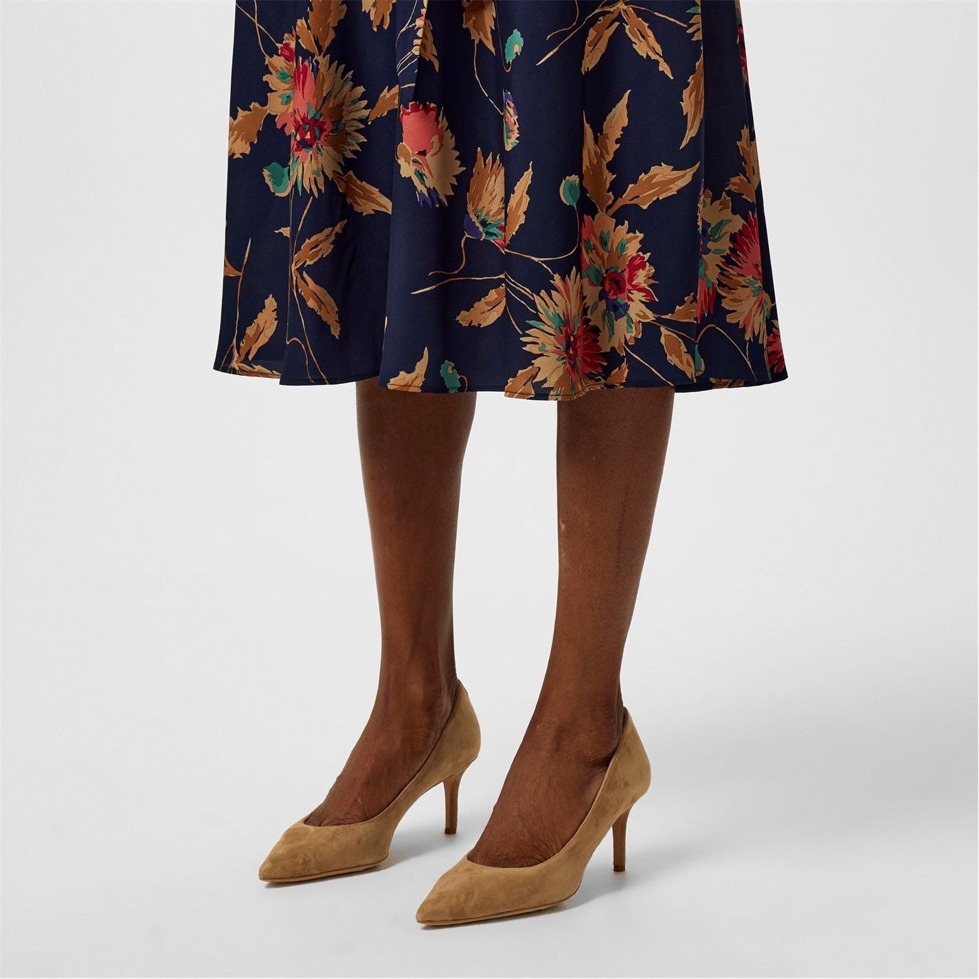  Women's Lanette Court Stiletto Heels Camel Suede