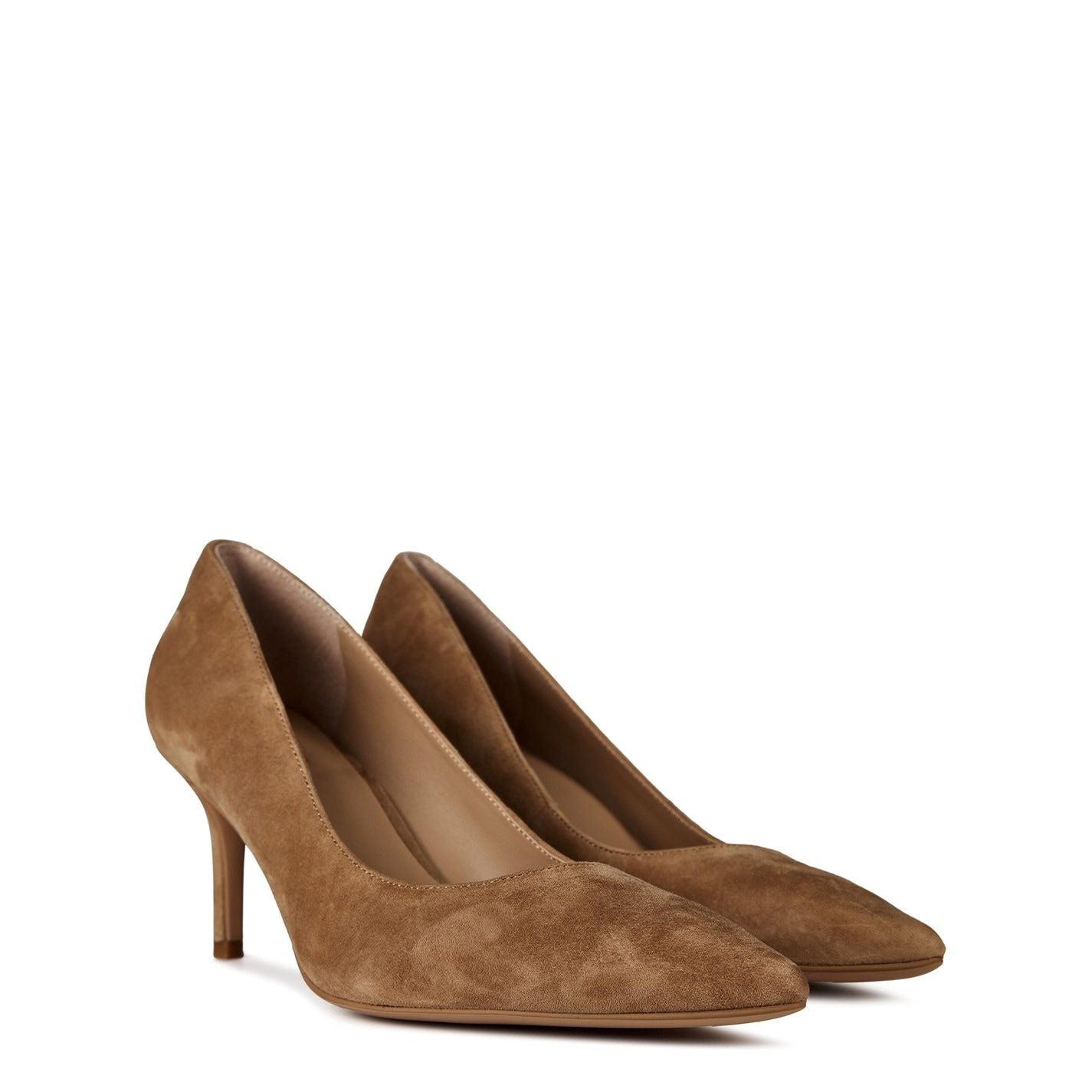  Women's Lanette Court Stiletto Heels Camel Suede
