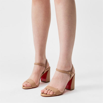  Women's Leather Miss Jane Sandals 85mm Blush