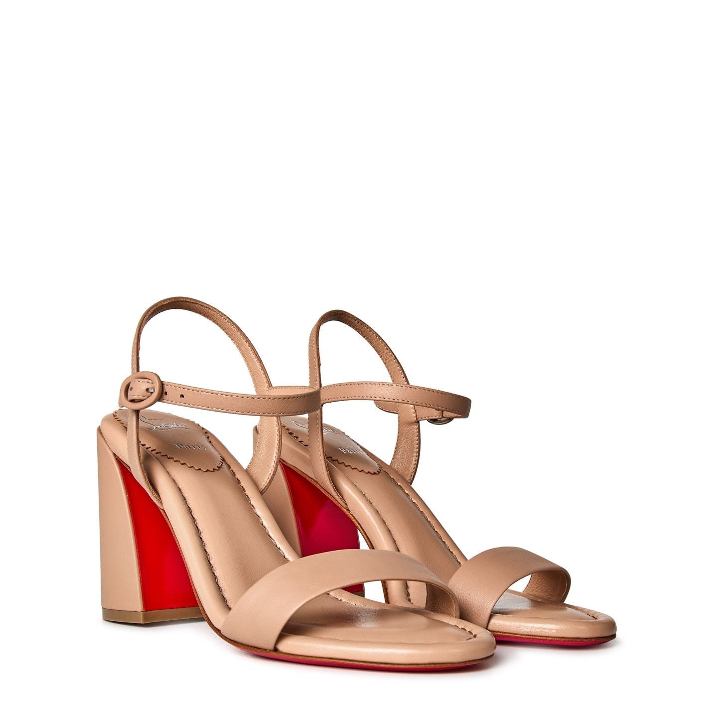 Women's Leather Miss Jane Sandals 85mm Blush