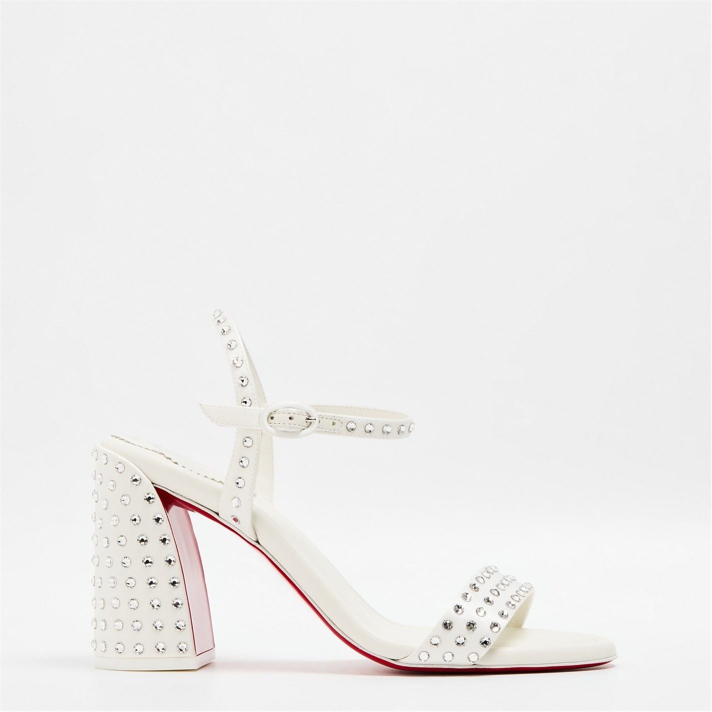  Women's Leather Miss Jane Sandals 85mm Ivory Snow