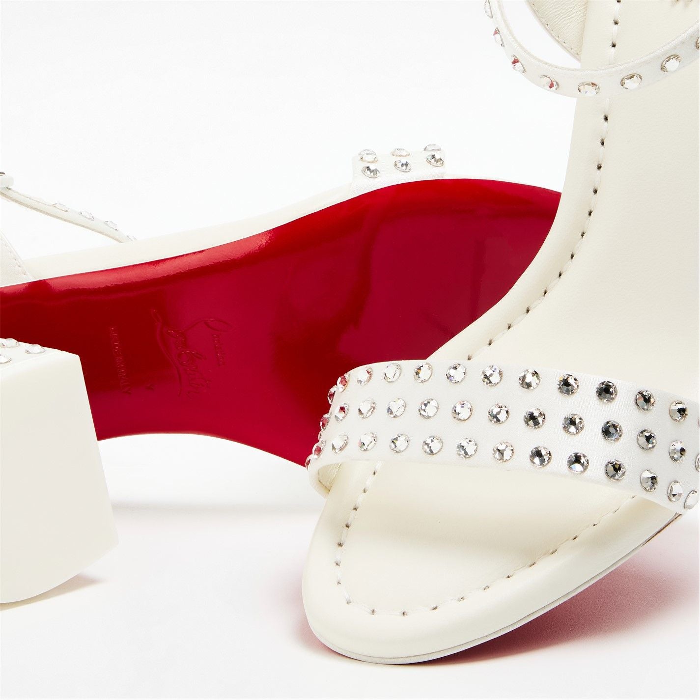  Women's Leather Miss Jane Sandals 85mm Ivory Snow