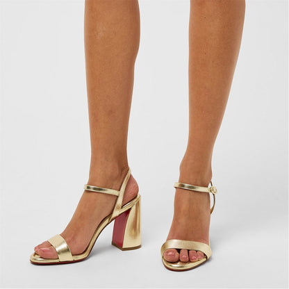  Women's Leather Miss Jane Sandals 85mm Platine