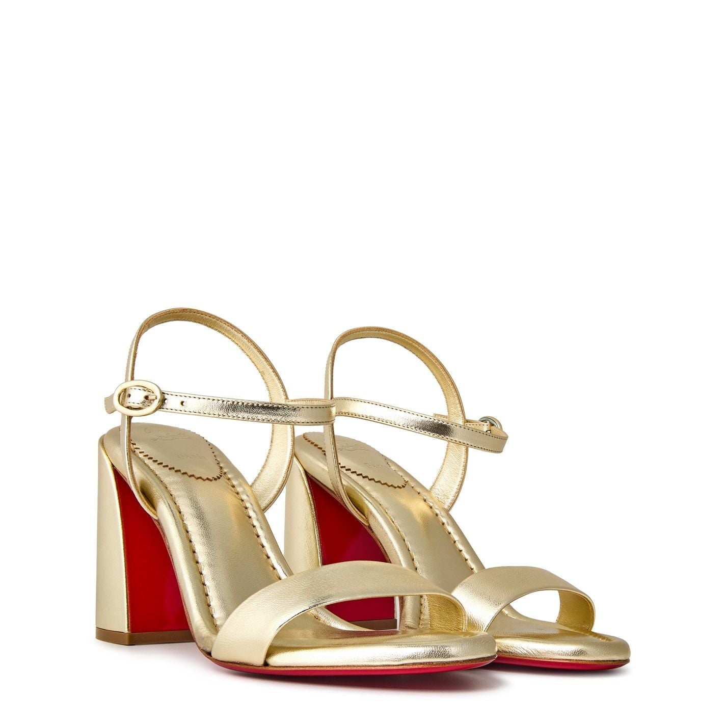  Women's Leather Miss Jane Sandals 85mm Platine