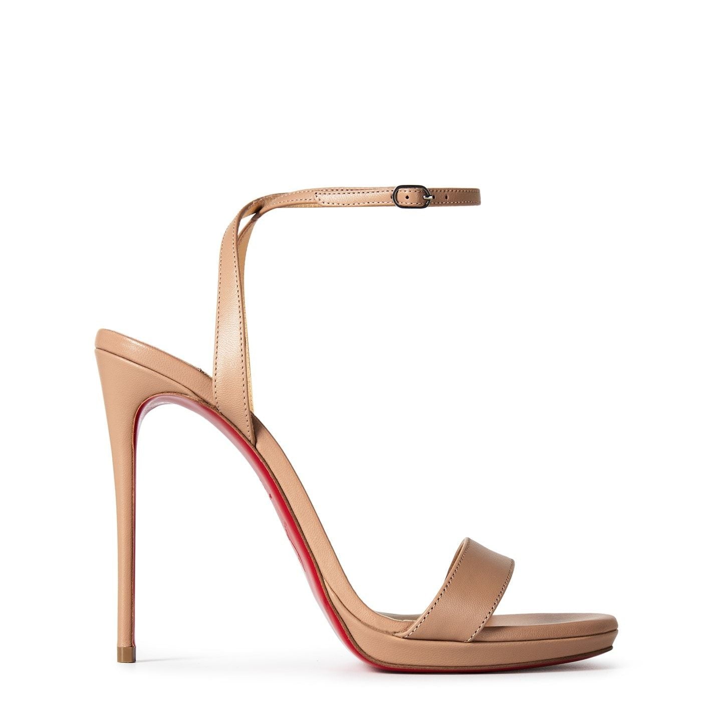  Women's Loubi Queen Leather Sandals 120mm Nude PK1A