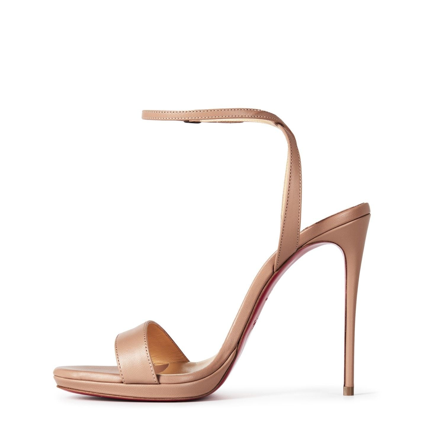  Women's Loubi Queen Leather Sandals 120mm Nude PK1A