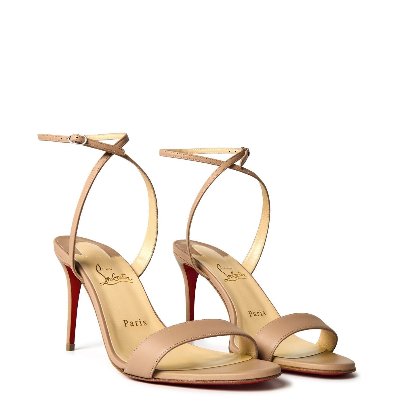  Women's Loubigirl Leather Strappy Sandals 85mm Nappa Blush